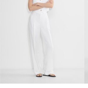 Effortless Pants White Linen - Size 8 Tall